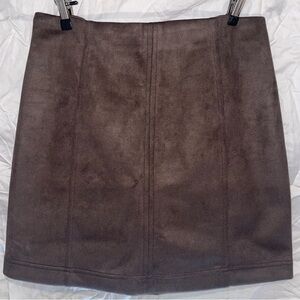 Shinestar | Suede Mini Skirt | Brown | Size M